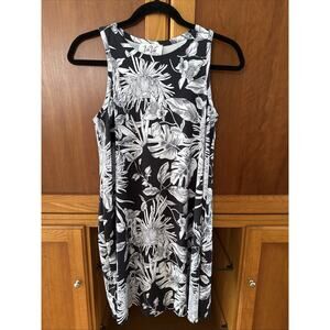 Va Va By Joy Han Ladies Black And White Floral Tank Dress Poly Spandex Medium